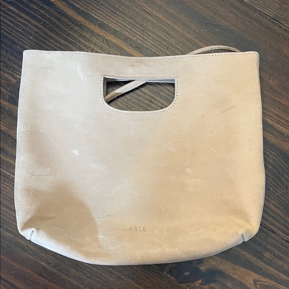 Able Tan Leather Tote Bag